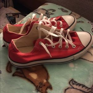 Red low Converse shoes